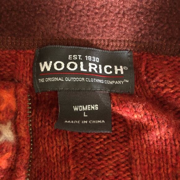 Woolrich Bittersweet orange sweater 1/4 zip size large - Picture 6 of 7